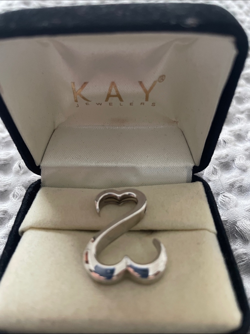 Kay Jewelers Polished Silver Heart Twist Pendant - Silver